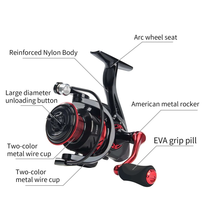 Haut Ton 1000/2000/3000/4000/5000/6000/7000 Spinning Reel,5.2:1,13+1bbÃ¯Â¼Å’19-33lbs Drag System, Saltwater Freshwater Fishing - Fishing Reels - AliExpress