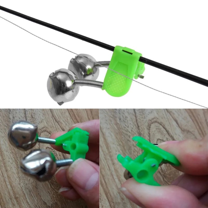 10PCS Rod Tip Clamp Fishing Pole Fish Bite Lure Alarm Fishing Bells Fishing Accessory Gifts 2023 Alert Twin Bell Ring Clip| |   - AliExpress