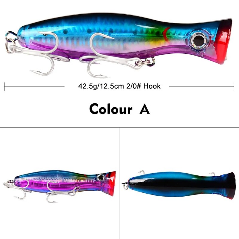 PRO BEROS Big Popper Wobbler Fishing Lure Floating Bait 43g Topwater Lure Whopper Saltwater Lures Isca Artificial Pike Tackle| |   - AliExpress