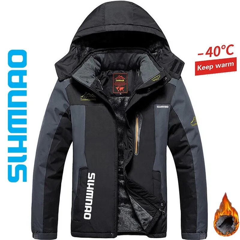 2023 Winter Fishing Jacket Men's Cashmere Warm and Thickened Parker Mountaineering Coat Outdoor Waterproof Hooded Fishing Suit| |   - AliExpress