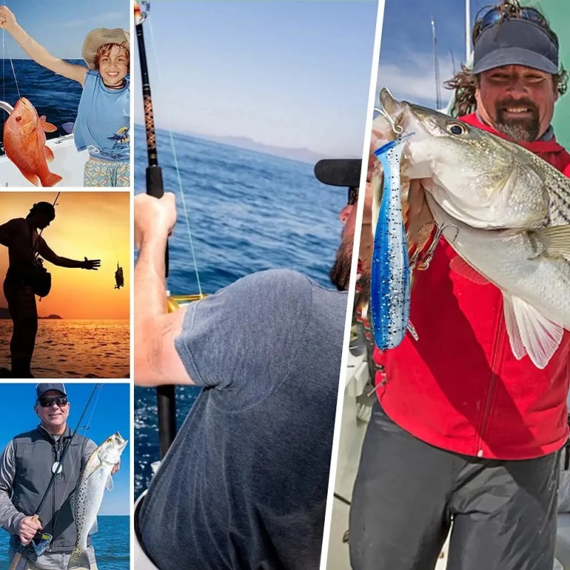 10 50Pcs 70Mm Soft Fishing Lure Artificial Silicone Trout Shad Carp Worm Sinking Bait T Tail Jigging Wobbler Fishing Lure Tackle| |   - AliExpress