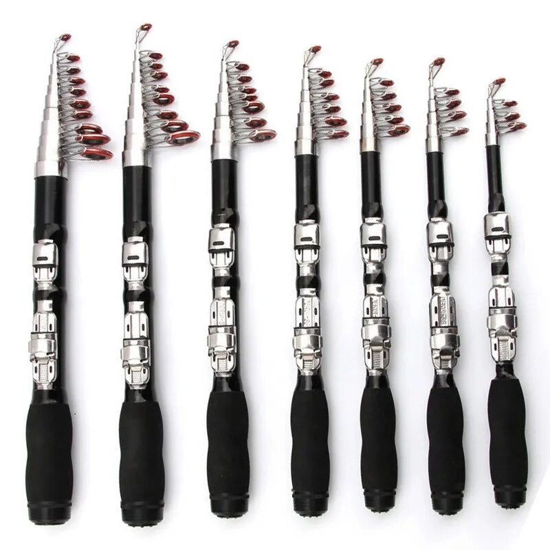 1/1.2/1.5/1.7/1.9/2.1m Telescopic Mini Fishing Rods Super Hard Carbon Steel Rivers Lakes Fishing Rod Portable Sea Pole Equipment - Fishing Rods - AliExpress