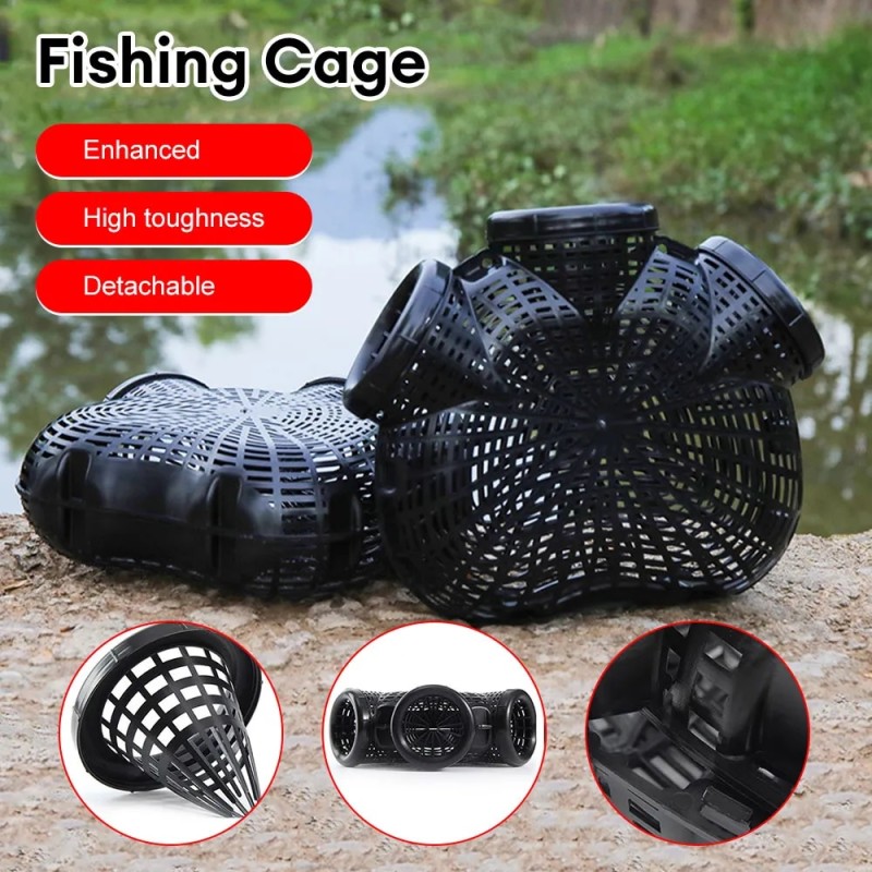 Outdoor Fishing Cage Basket Plastic Tackle Cage Crab Crayfish Shrimp Smelt Eels Traps Mesh Crayfish Catcher Casting Fishing Net| |   - AliExpress