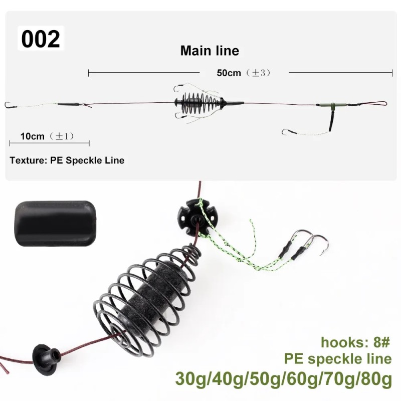 FISH KING 30 80g Carp Fishing Bait Cage Line Group High Carbon Steel Metal Feeder Hook Sinking Artificial Lure Accessories| |   - AliExpress