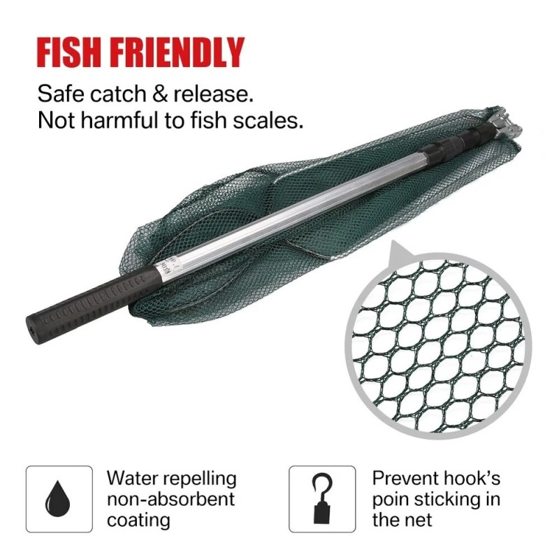 190cm 92cm 55cm Telescopic Landing Net Folding Fishing Pole Extending Fly Carp Course Sea Mesh Fishing Net For Fly Fishing - Fishing Net - AliExpress