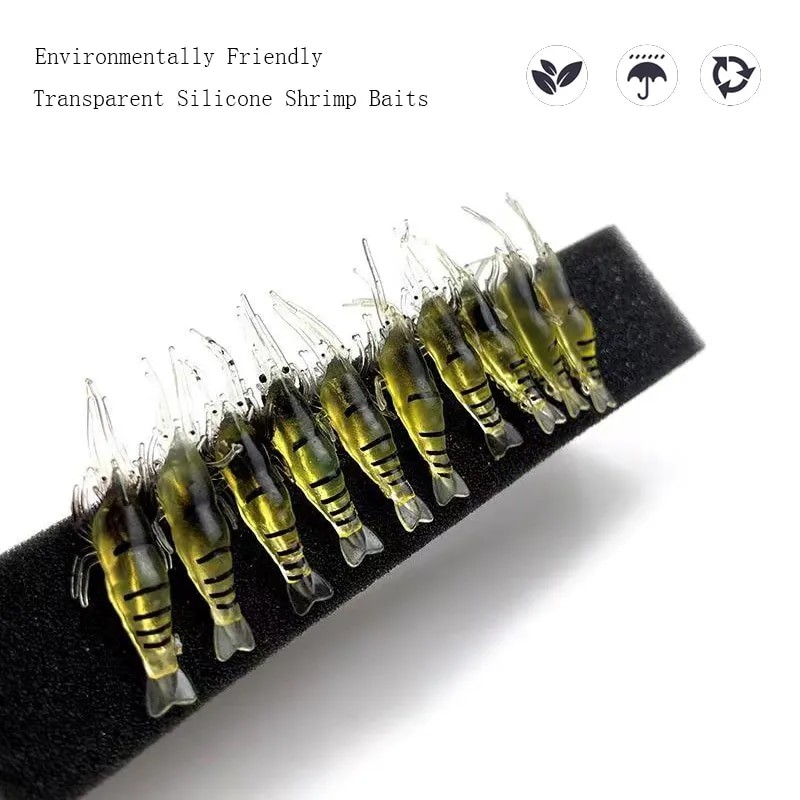 10 PCS Luminous Shrimp Silicone Artificial Bait Simulation Soft Prawn With Hooks Carp Wobbler For Fishing Tackle Lure Carp| |   - AliExpress