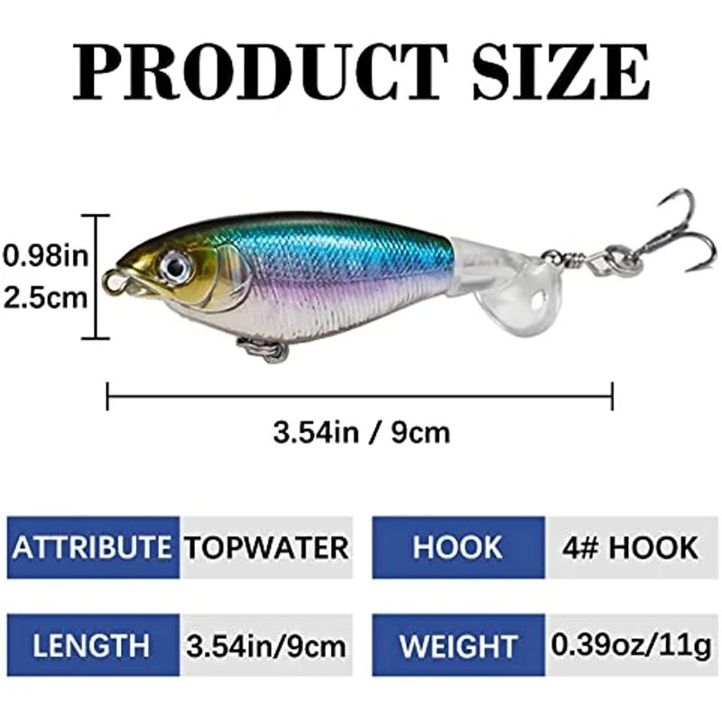 1pc/5pcs Topwater Fishing Lures , Pencil Plopper Fishing Lures for Bass Catfish Pike Perch, Top Water Bass Bait Lure| |   - AliExpress