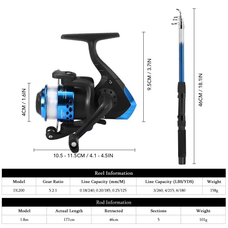 1.8m Fishing Rod And Reel Combo Full Kit With Lures Swivels Bell Float Hair Rigs For Outdoor Fishing Accessories - Rod Combo - AliExpress