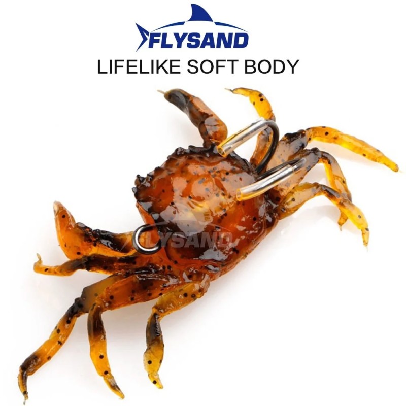 FLYSAND Bionic Crab Silicone Soft Bait Artificial Lifelike Sharp Hook Fishing Lure Freshwater Fish Jig Head Baits Fishing Tackle| |   - AliExpress