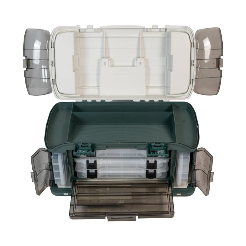 Outdoor Sports Angled Fishing Tackle Box Storage System Green / Tan 11.5oz Equipment Tools Suitcase Entertainment| |   - AliExpress