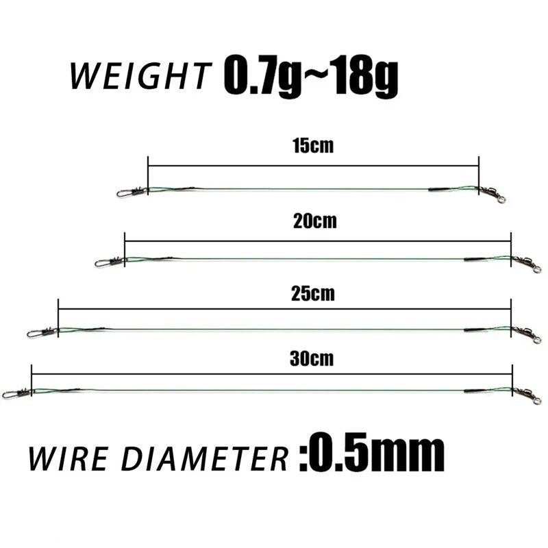 10pcs Anti Bite Steel Fishing Line Steel Wire Leader With Swivel Fishing Accessory Lead Core Leash Fishing Wire 15cm-20cm - Fishing Tools - AliExpress