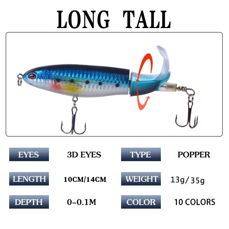 Whopper Plopper Bait | Popper Spinning | Fishing Tackle | Fishing Tail | Fishing Lure - 1 Pcs - Aliexpress