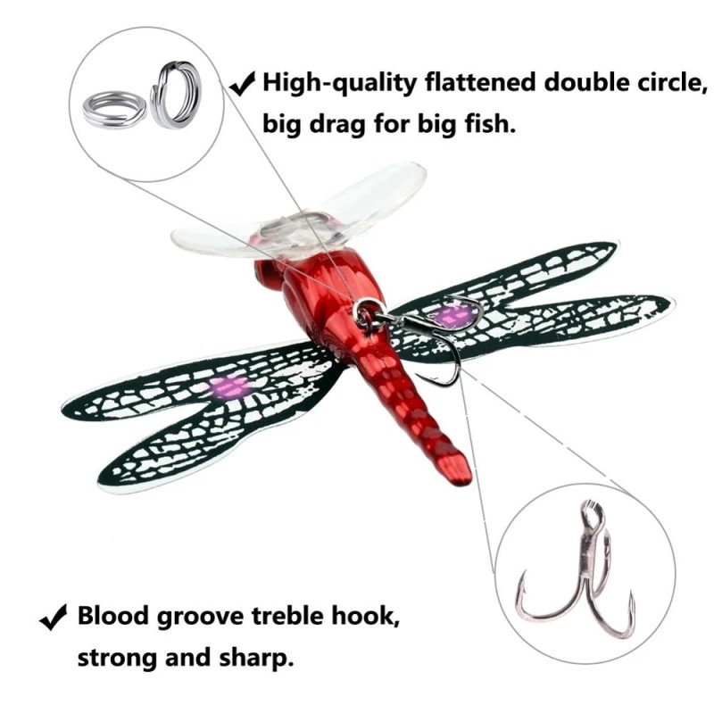 Topwater Dragonfly Dry Flies Insect Fly Fishing Lure 6.2g 75mm Trout Popper Artificial Bait Wobblers For Trolling Hard Lure 1pcs - Fishing Lures - AliExpress