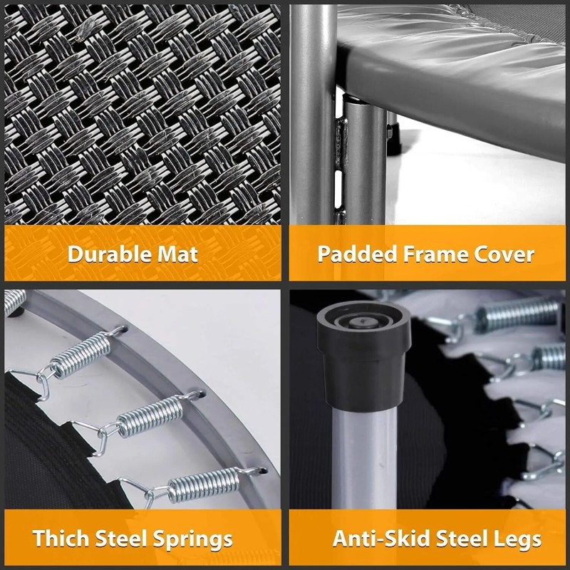 Foldable Mini Trampoline, Fitness Rebounder with Adjustable Foam Handle, Exercise Trampoline for Adults Indoor/Garden Workout| |   - AliExpress