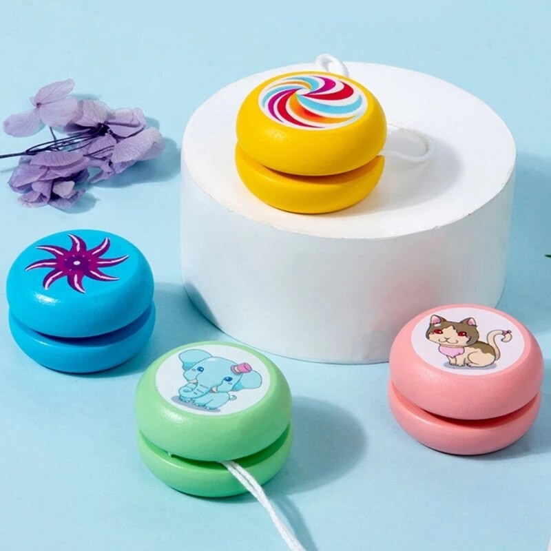 Kids Fun Wooden YoYo Ball  Toy  Cartoon Animal Pattern Mini Yoyo Balls Indoor Outdoor Sports  for Boys Girls Gift| |   - AliExpress