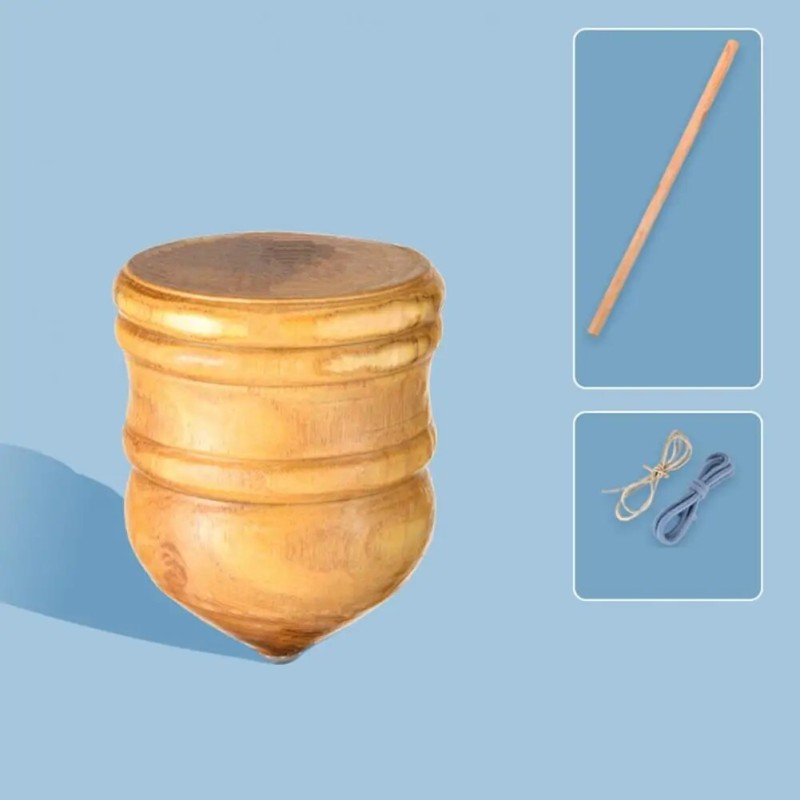 Spinning Top Toy Wooden Spinning Top Toy with Whip Rope Fun Fitness Toy for Kids Teens Adults Indoor Outdoor Sports Activity| |   - AliExpress