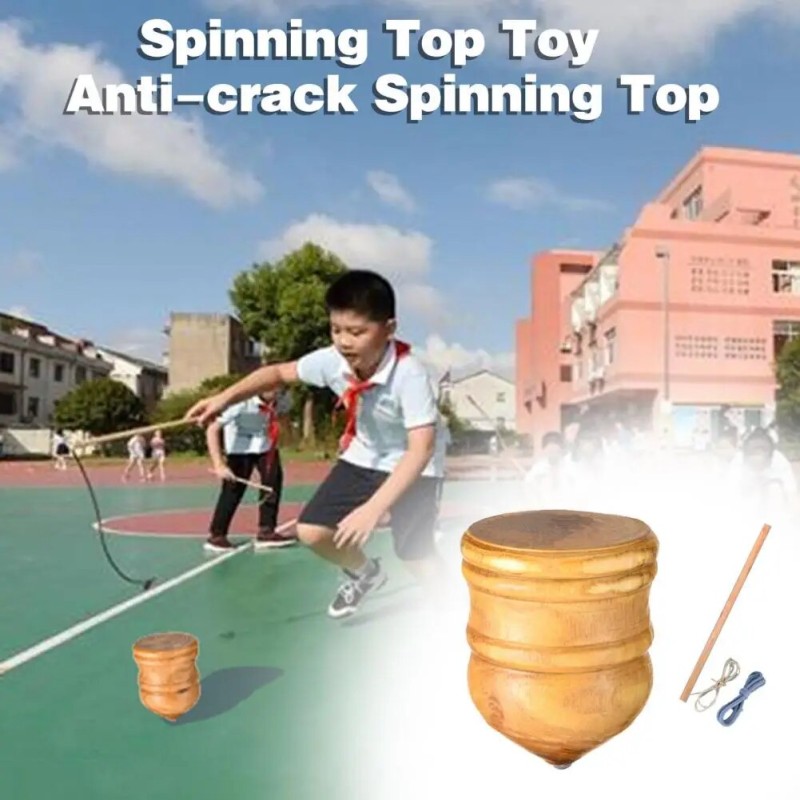Whipping Spinner Toy Wooden Spinning Top Toy with Whip Rope Fun Fitness Toy for Kids Teens Adults Indoor Outdoor Sports Activity| |   - AliExpress