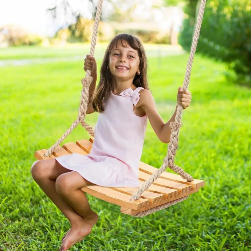 Wooden Swing Adjustable Curved Kids Fitness Toy Garden Wooden Swing Parent-child Interactive Outdoor Fun Sports Classic Toys - Toy Swings - AliExpress