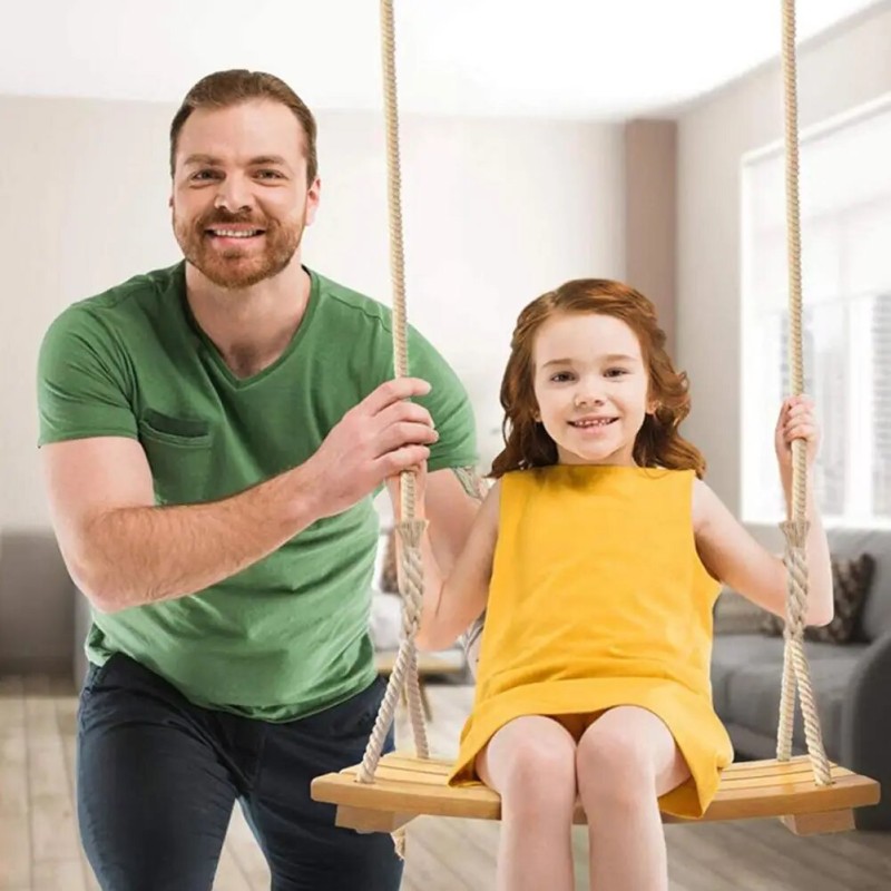 Wooden Swing Adjustable Curved Kids Fitness Toy Garden Wooden Swing Parent-child Interactive Outdoor Fun Sports Classic Toys - Toy Swings - AliExpress