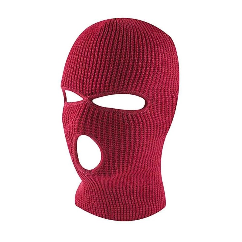 2 Hole Knitted Full Face Cover Thermal Ski Neck Gaiter Winter Balaclava Warm Knit Beanie For Outdoor Sports - Skullies & Beanies - AliExpress