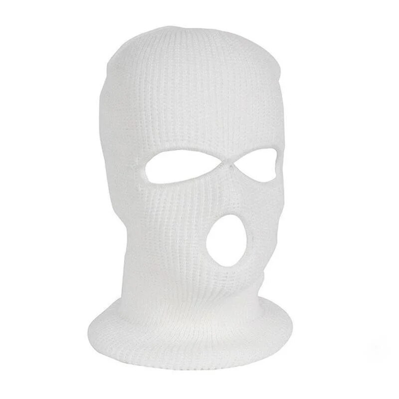 2 Hole Knitted Full Face Cover Thermal Ski Neck Gaiter Winter Balaclava Warm Knit Beanie For Outdoor Sports - Skullies & Beanies - AliExpress