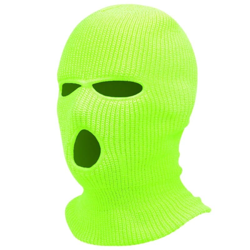 2 Hole Knitted Full Face Cover Thermal Ski Neck Gaiter Winter Balaclava Warm Knit Beanie For Outdoor Sports - Skullies & Beanies - AliExpress