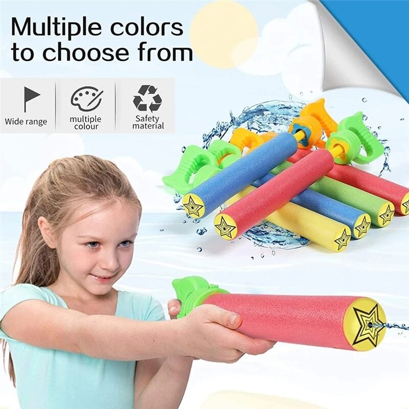 Foam Water Gun Blaster Toy Kids Beach Squirt Pistol Spray Summer Pool Outdoor Fun Eva Toys Family Party Favors Boy Birthday Gift - Water Guns, Blasters & Soakers - AliExpress