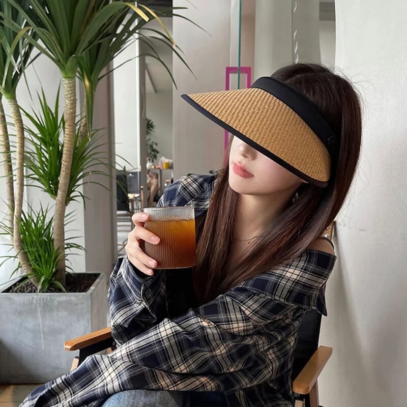 Summer Empty To Straw Hat Casual Sun Hats Woman Wide Brim Anti Uv Female Outdoor Visor Beach Caps Running Golf Bone Sports Cap| |   - AliExpress