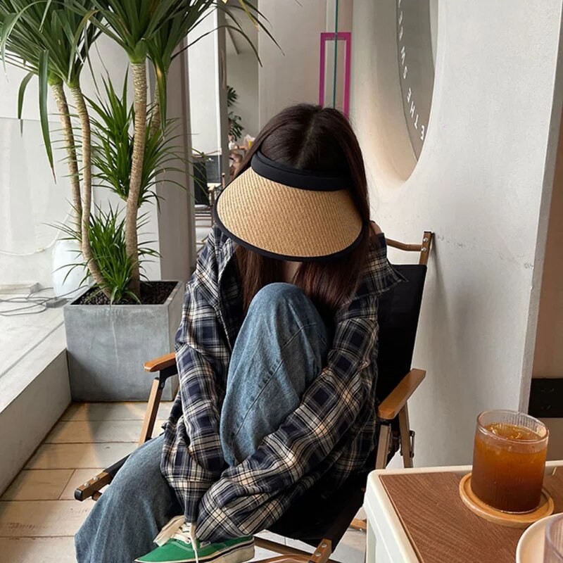 Summer Empty To Straw Hat Casual Sun Hats Woman Wide Brim Anti Uv Female Outdoor Visor Beach Caps Running Golf Bone Sports Cap| |   - AliExpress