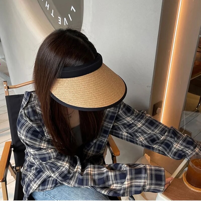 Summer Empty To Straw Hat Casual Sun Hats Woman Wide Brim Anti Uv Female Outdoor Visor Beach Caps Running Golf Bone Sports Cap| |   - AliExpress