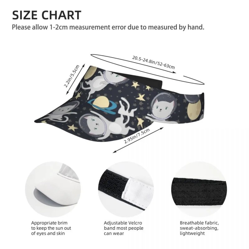 Sports Sun Cap Adjustable Visor UV Protection Top Empty Tennis Golf Running Sunscreen Hat Fun Cat Astronaut In Space| |   - AliExpress
