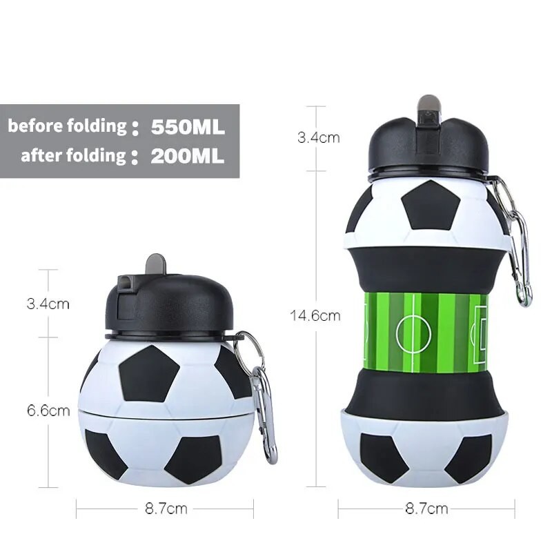 550ml Outdoor Sports Water Bottle Household Silicone Foldable Cup Portable Fall Proof and Leak Proof Drinkware| |   - AliExpress