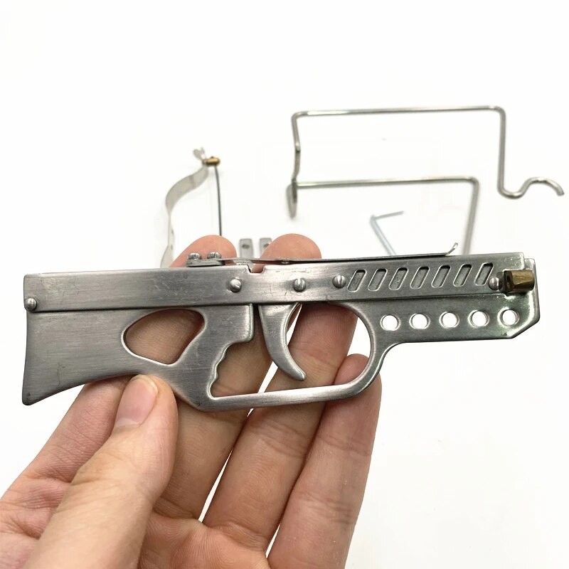 Toy Gift Boy Children Outdoor Fun Sports Stainless Steel Rubber Band Launcher Pistol Outdoor Shooting Slingshot - Toy Sports - AliExpress
