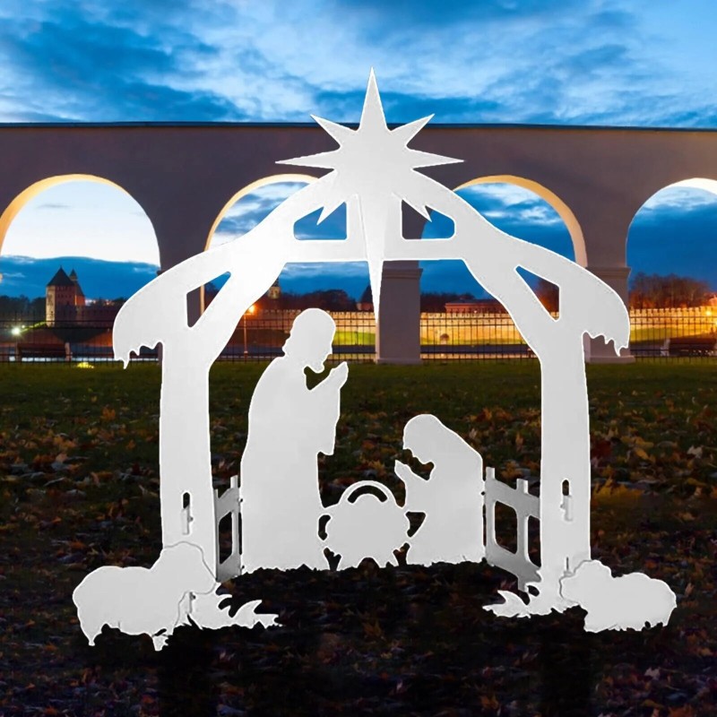 Christmas Jesus Inserting Card Plastic Board Holy Family Nativity Scene Yard Outdoor Garden Decorative Halloween Lawn Yard Art| |   - AliExpress