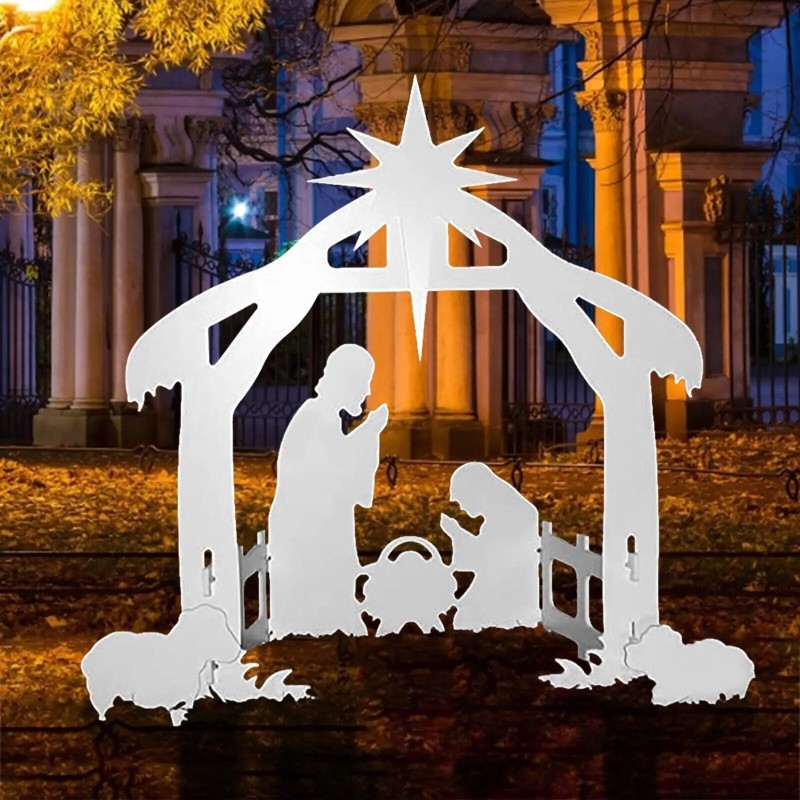 Christmas Jesus Inserting Card Plastic Board Holy Family Nativity Scene Yard Outdoor Garden Decorative Halloween Lawn Yard Art| |   - AliExpress