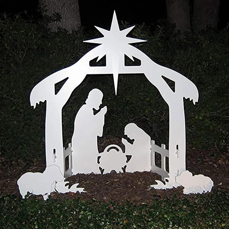 Christmas Jesus Inserting Card Plastic Board Holy Family Nativity Scene Yard Outdoor Garden Decorative Halloween Lawn Yard Art| |   - AliExpress