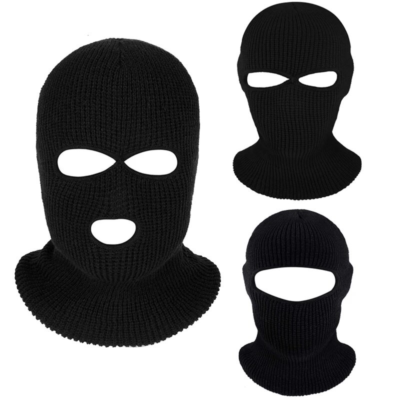 1/2/3 Hole Winter Balaclava Hat Knitted Full Face Cover Neck Warm Knit Beanie for Outdoor Sports Unisex Ski Mask Bonnet| |   - AliExpress