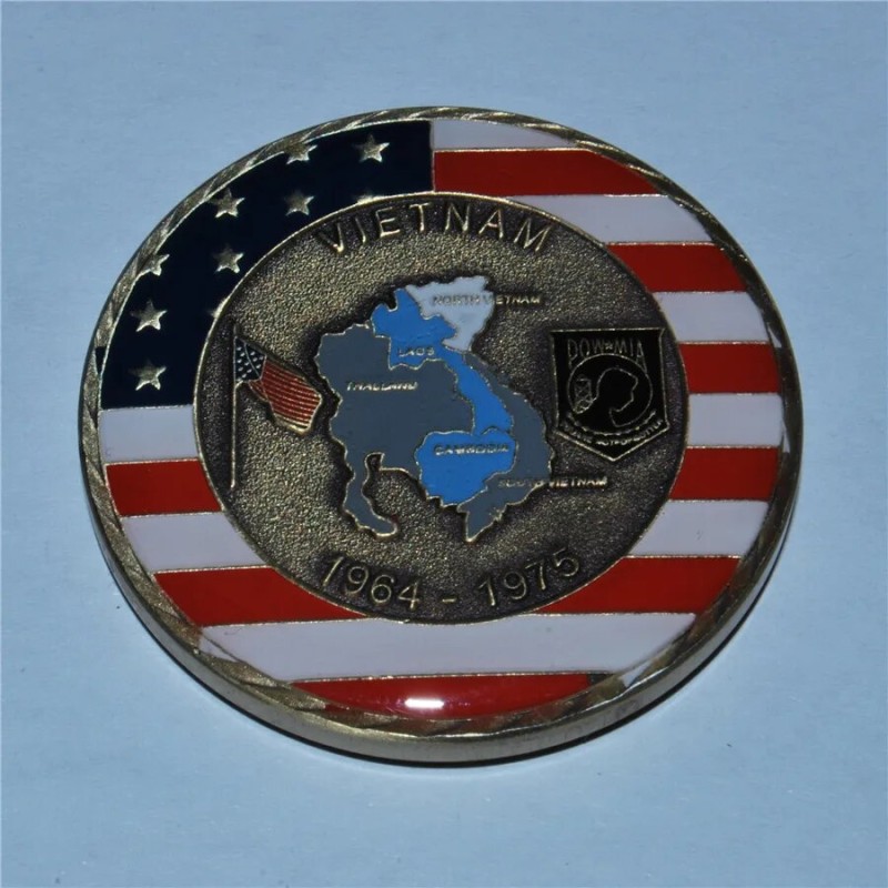 Vienam Veteran Armed Forces Colorized Art Round Challenge Coin| |   - AliExpress