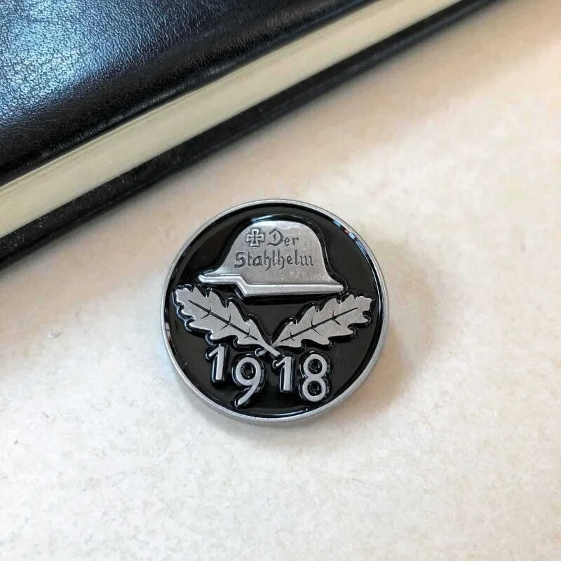 1918 replica of German veteran badge oak leaf helmet metal brooch| |   - AliExpress