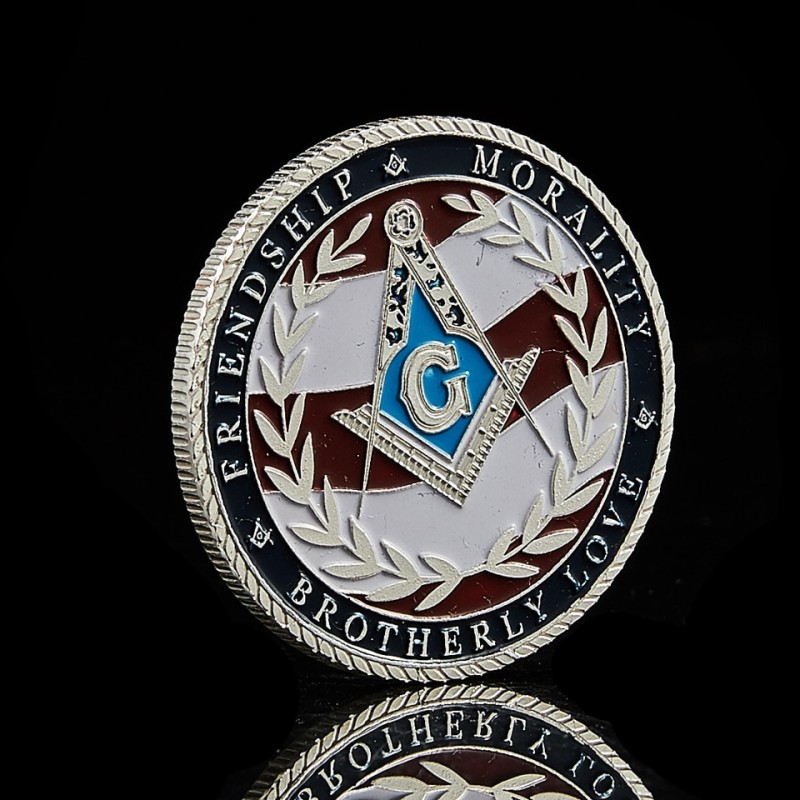 Usa Masonic Freemasonry Brotherhood Friendship Morality Veteran Round Double Commemorative Coin - Non-currency Coins - AliExpress