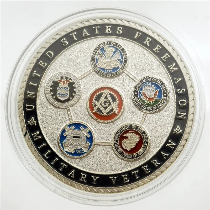 Freemasonry Brotherhood Friendship Morality Military Veteran Freemason Commemorative Coin Collection USA Masonic Challenge Coin| |   - AliExpress
