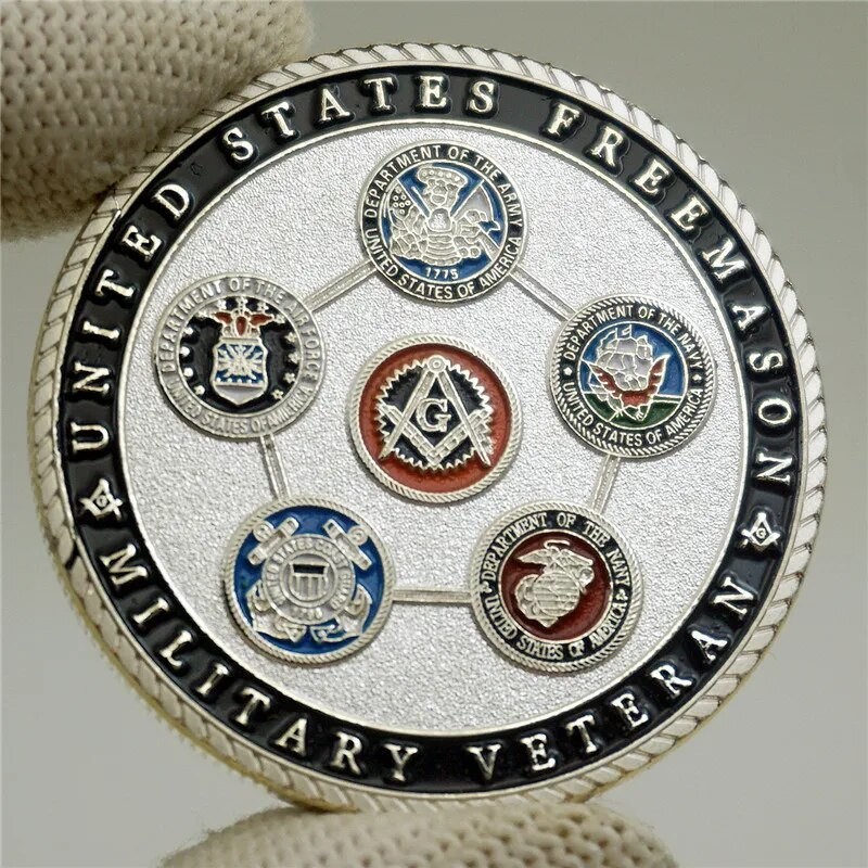Freemasonry Brotherhood Friendship Morality Military Veteran Freemason Commemorative Coin Collection USA Masonic Challenge Coin| |   - AliExpress
