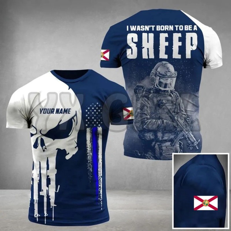 New Summer Fashion Veteran Personalized Alabama Police I Wasn Born To Be A Sheep 3D All Over Printed Tops Shirts Unisex Shirt| |   - AliExpress