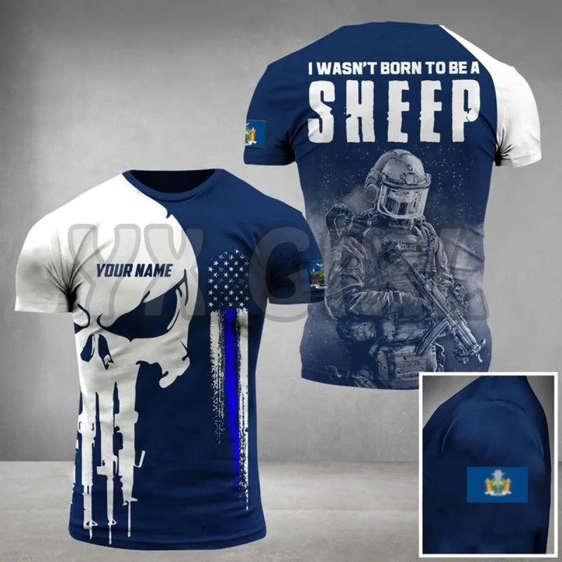 New Summer Fashion Veteran Personalized Alabama Police I Wasn Born To Be A Sheep 3D All Over Printed Tops Shirts Unisex Shirt| |   - AliExpress