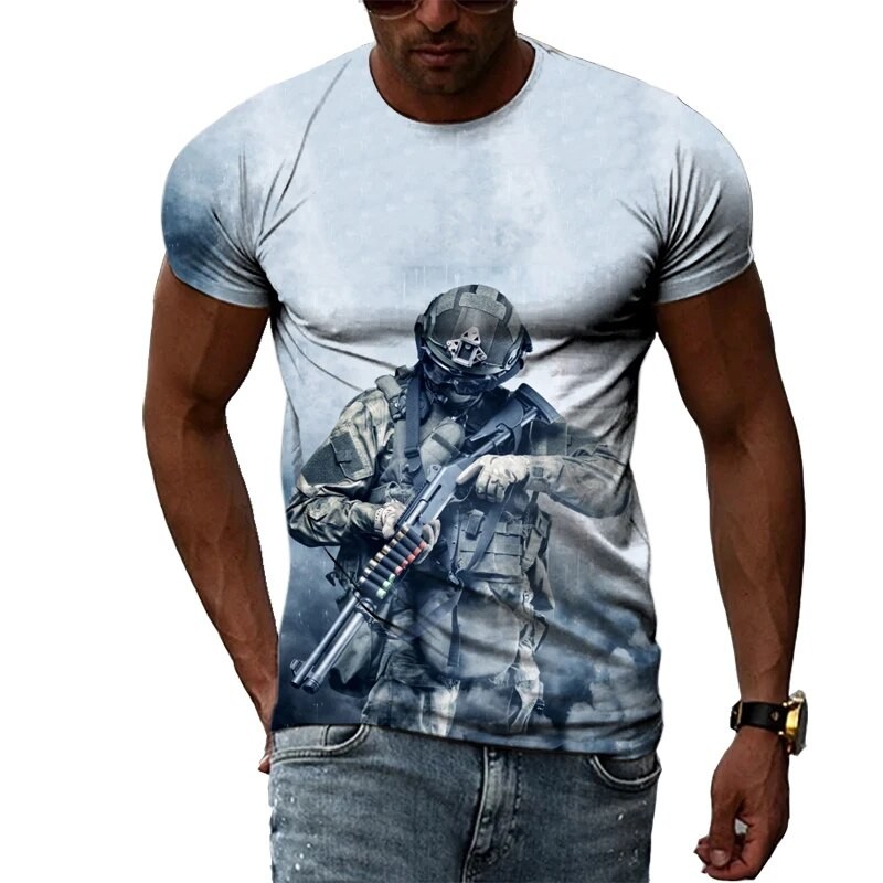 Summer Personality 3D Printing Men's T Shirt Special Forces Veterans Classic Short Sleeve Trend Casual Quick Dry Sports Shirt| |   - AliExpress