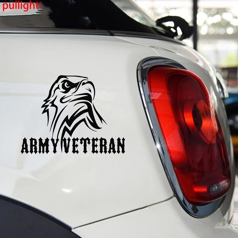 15*11.3cm Aigle Car Stickers Accessories Army Veteran Gun Aigle Vinyl Decor Waterproof Animal Car Styling - Car Stickers - AliExpress