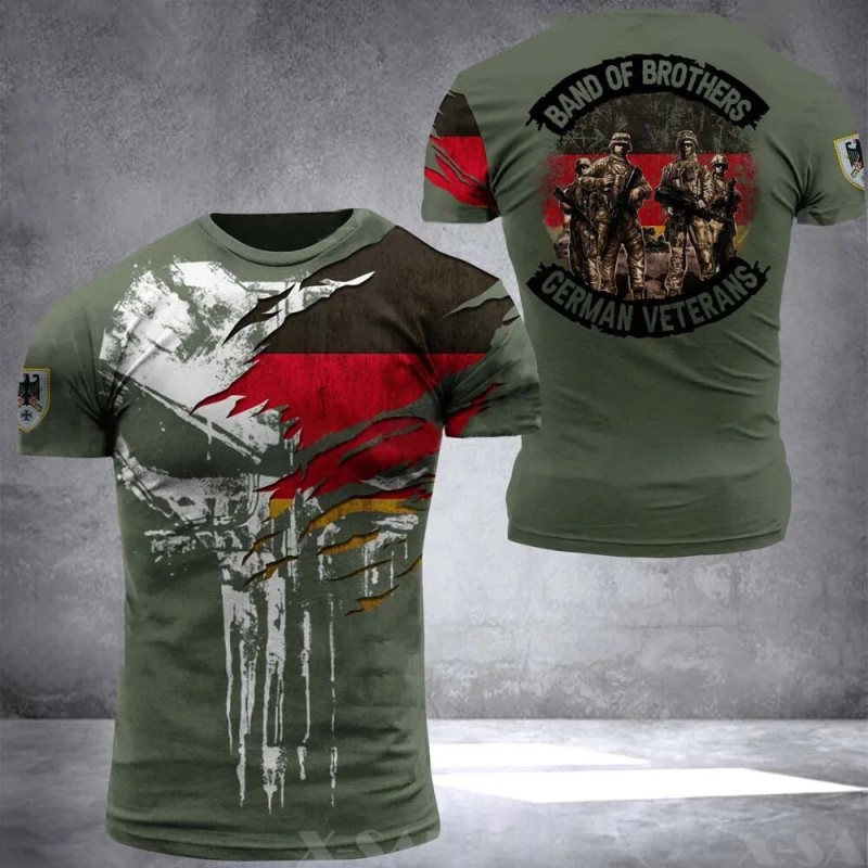 2023 Germany Men and Women Skull Flag 3d Print T shirt Veteran Short Sleeve O neck Tee Casual Graphic Oversized Loose Kids Tops| |   - AliExpress