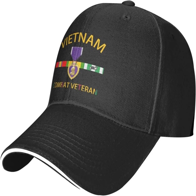 Vietnam Veteran Combat Wounded with Purple Heart Premium Adjustable Baseball Cap for Men and Women   Outdoor Sports| |   - AliExpress