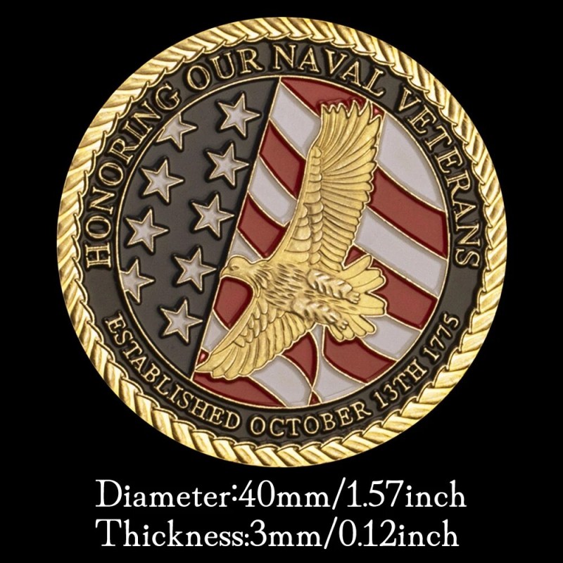 Gold Plated Souvenir Coin US Honoring Our Naval Veteran Challenge Department of the Navy Flying Eagle Military Coin| |   - AliExpress