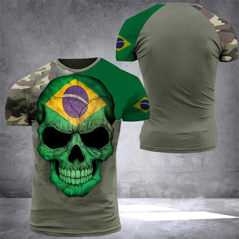 2023 Brazil Men's T Shirts Veterans National Flag Tops Summer Tee Short Sleeve Shirt 3d Print Graphic Shirt Oversized Clothes| |   - AliExpress
